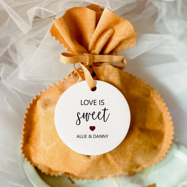 Love is Sweet Gift Tags, Burgundy Wedding Favour Tags (Creator Uploaded)