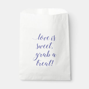 Love Is Sweet Grab A Treat Navy Blue Favour Bag
