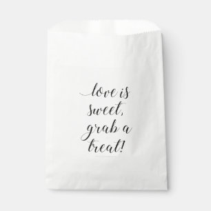 Love Is Sweet Grab A Treat Wedding Favour Bag