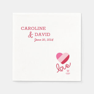 Love is Sweet, Hearts, Sweetheart, Shower, Wedding Napkin