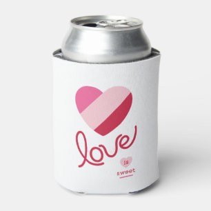 Love is Sweet, Hearts, Wedding, Shower, Valentine Can Cooler