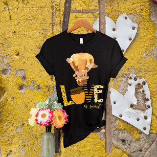 Love Is Sweet-Honey Bear-Funny Valentine's Day  T-Shirt