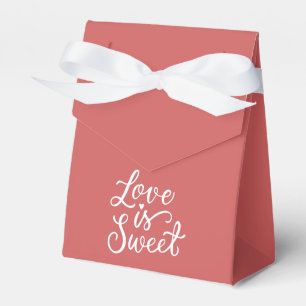 Love is Sweet in Indian Red and White Wedding Favour Box