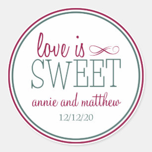 Love Is Sweet Labels (Berry / Teal Green)
