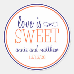 Love Is Sweet Labels (Navy Blue / Orange)