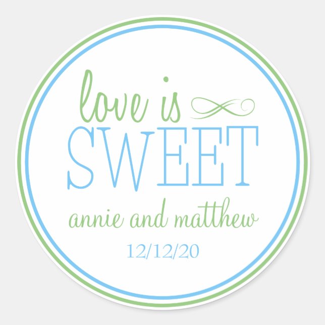Love Is Sweet Labels (Pale Blue / Mint Green) (Front)