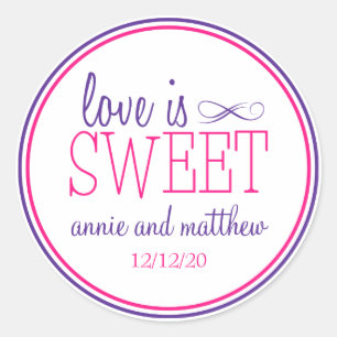 Love Is Sweet Labels (Purple / Magenta)