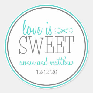 Love Is Sweet Labels (Teal / Grey)