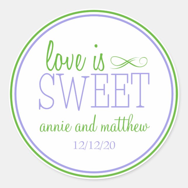 Love Is Sweet Labels (Violet / Mint Green) (Front)