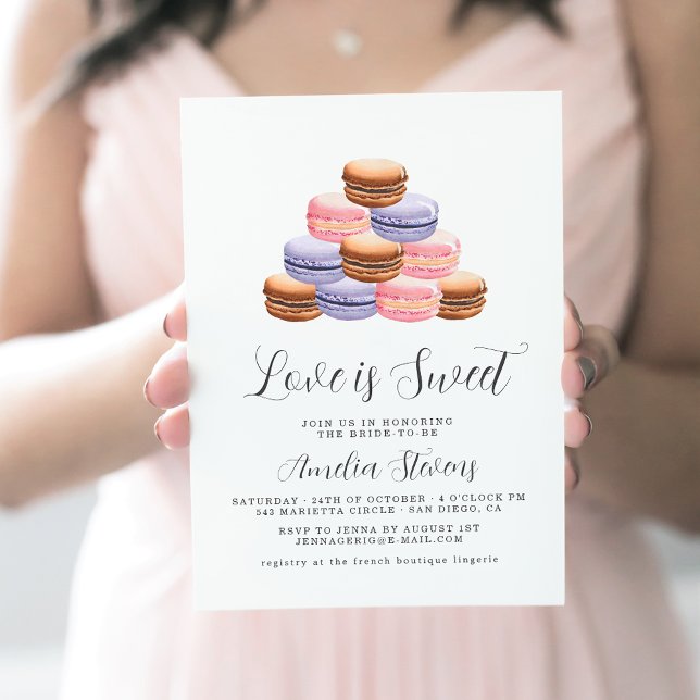 Love Is Sweet (Macaron) | Bridal Shower Invitation (Creator Uploaded)