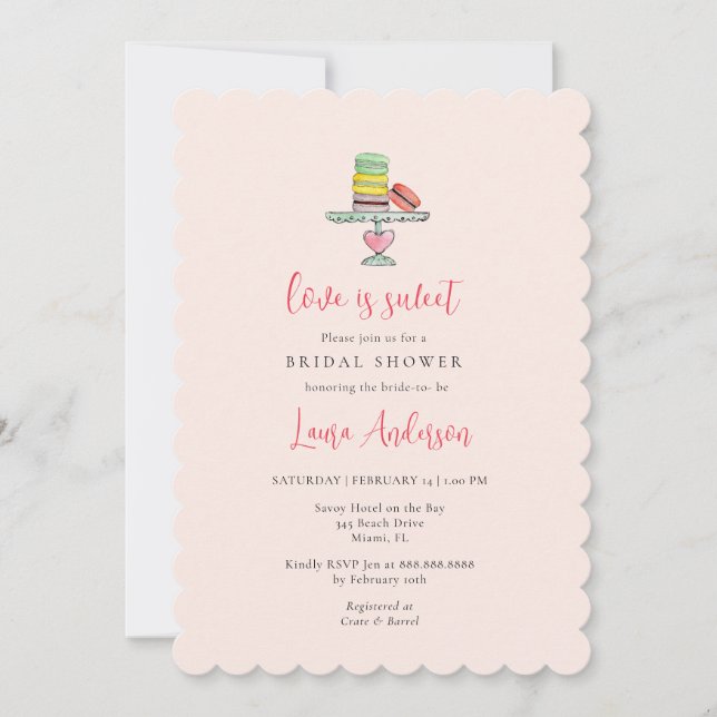 Love is Sweet Macaroon Bridal Shower Invitation (Front)