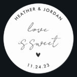 Love Is Sweet Minimalist Wedding Sweet Favour Classic Round Sticker<br><div class="desc">Love Is Sweet Minimalist Wedding Sweet Favour Stickers</div>