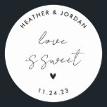 Love Is Sweet Minimalist Wedding Sweet Favour Classic Round Sticker<br><div class="desc">Love Is Sweet Minimalist Wedding Sweet Favour Stickers</div>
