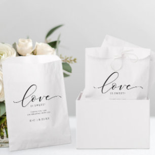 Love is Sweet Modern Elegant Romantic Wedding Favour Bag