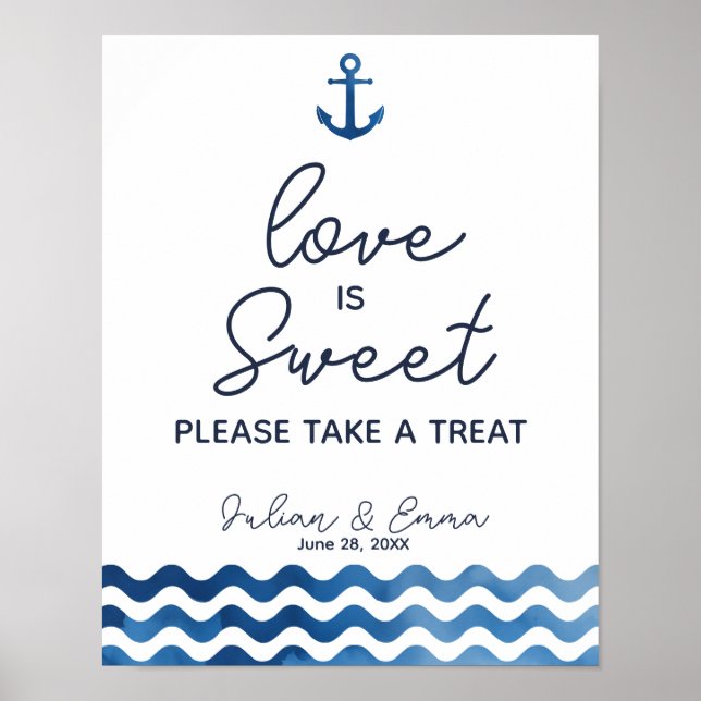Love is sweet modern wedding /party sign (Front)