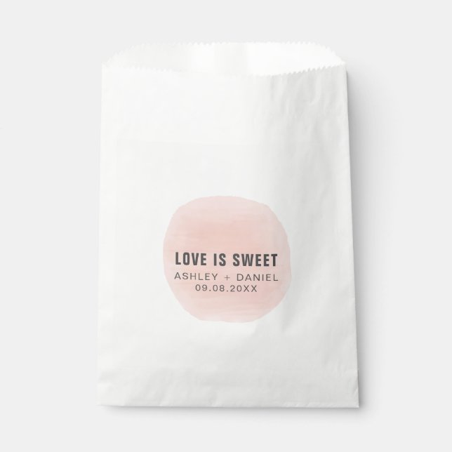 Love is Sweet Modern Wedding Treat Sacks, Favour Bag (Front)