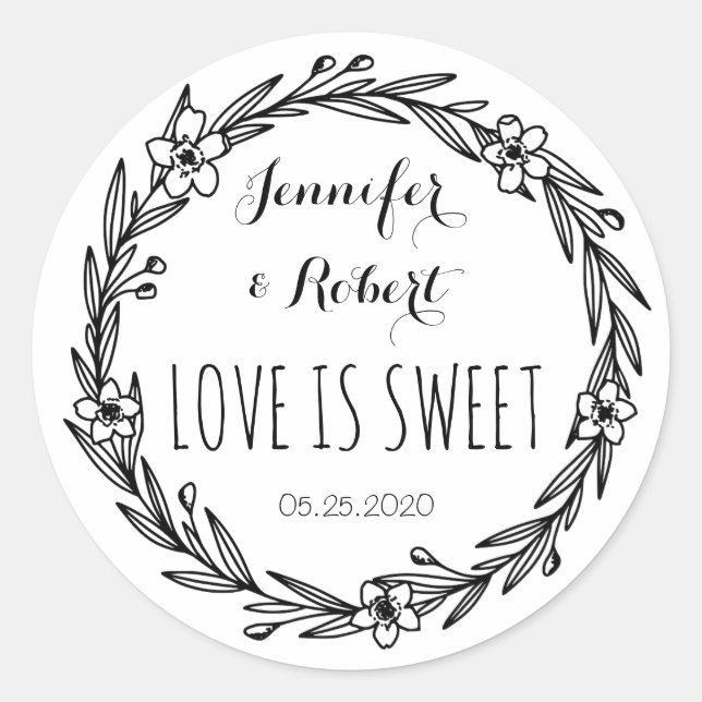 Love is Sweet | Monogram Sticker (Front)