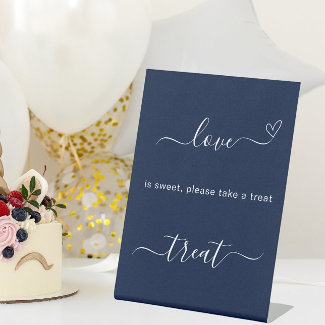 Love is sweet navy blue wedding treat sign (Creator Uploaded)