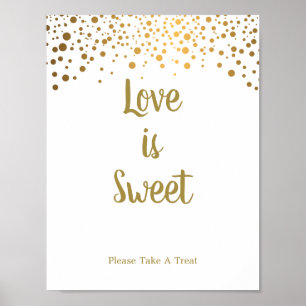 Love is Sweet Occasion Sign in Gold Confetti Dots