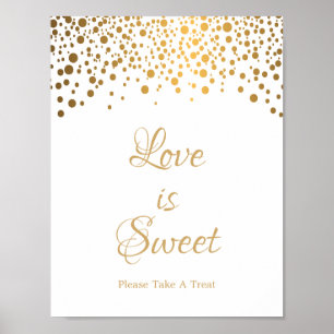 Love is Sweet Occasion Sign in Gold Dots