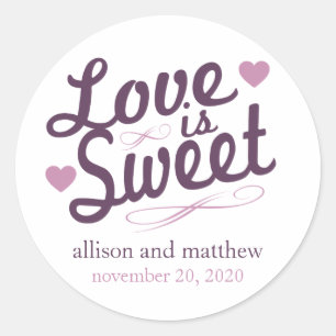 Love Is Sweet Old Fashioined Label (Plum / Purple)