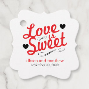 Love Is Sweet Old Fashioined (Red / Black) Favour Tags