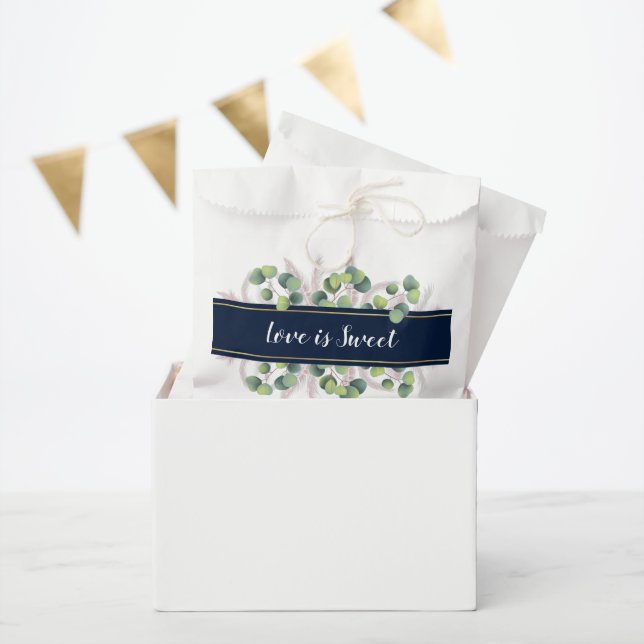 Love is Sweet Pampas Grass Wedding Treat Favour Ba Favour Bag (Party)