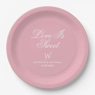 Love is sweet paper plate