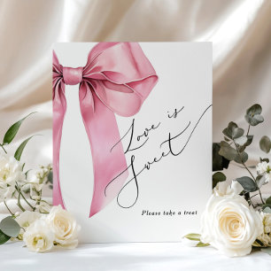 Love is sweet Pink Bow script Bridal Shower Poster