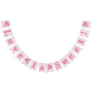 Love is Sweet! Pink Bridal Wedding Shower Bunting