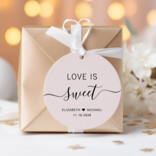 Love Is Sweet Pink Wedding Favour Tags