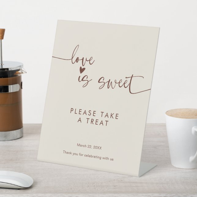 Love Is Sweet Please Take A Treat Boho Pedestal Sign (In SItu)