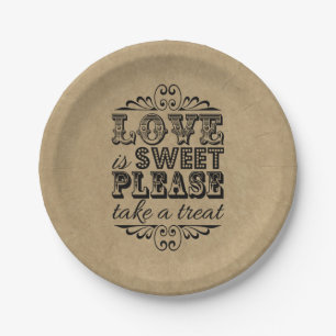 Love Is Sweet, Please Take A Treat! Paper Plate
