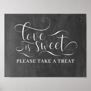 Love Is Sweet Please Take A Treat Table Card Poster