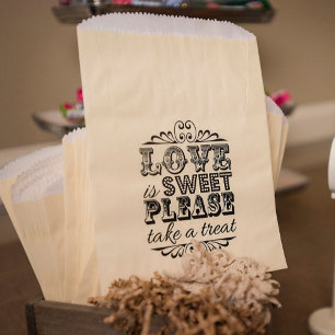 Love Is Sweet, Please Take A Treat! Wedding Favour Favour Bag