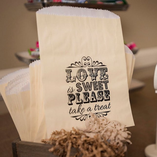 Love Is Sweet, Please Take A Treat! Wedding Favour Favour Bag (Creator Uploaded)