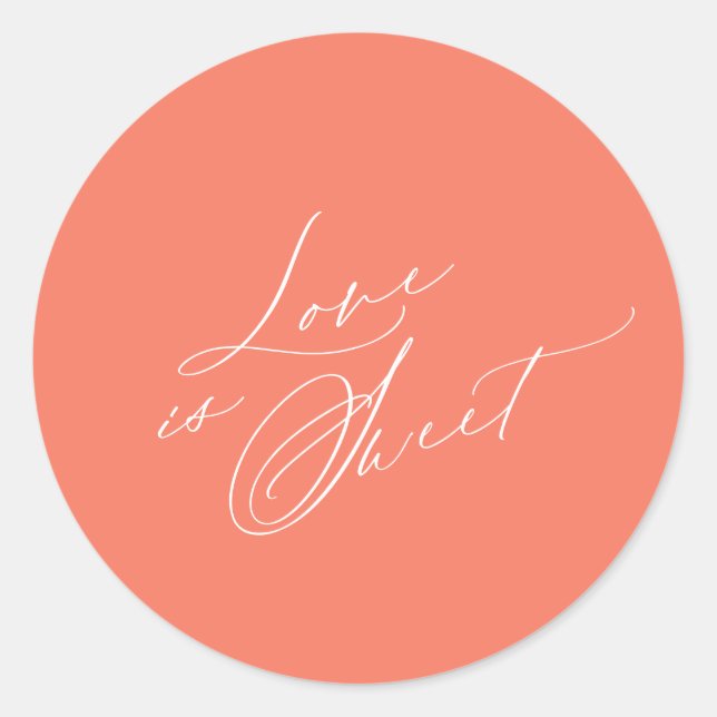Love is Sweet – Romantic Classic Round Sticker (Front)