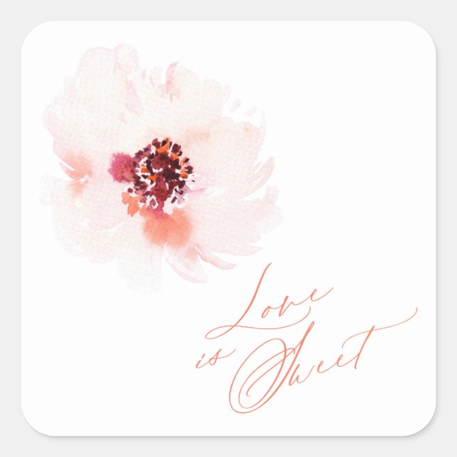 Love is Sweet – Romantic Square Sticker (Front)