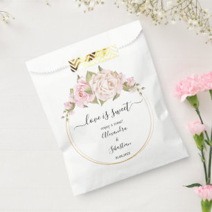 Love is Sweet Roses Wedding Sweet Treat Favour Bag