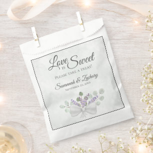 Love is Sweet Rustic Eucalyptus & Lavender Wedding Favour Bag
