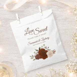 Love is Sweet Rustic Fall Floral Wedding Favour Bag