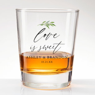Love Is Sweet Rustic Wedding Favour Shot Glass