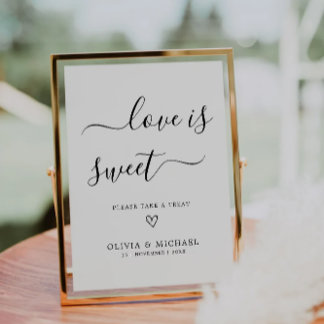 Love is Sweet Sign Printable, Minimalist Wedding Invitation