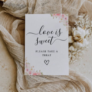 Love is Sweet Sign Printable, Rose Wedding Invitation