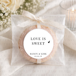 Love Is Sweet Sticker   Wedding Favour & Treat Bag