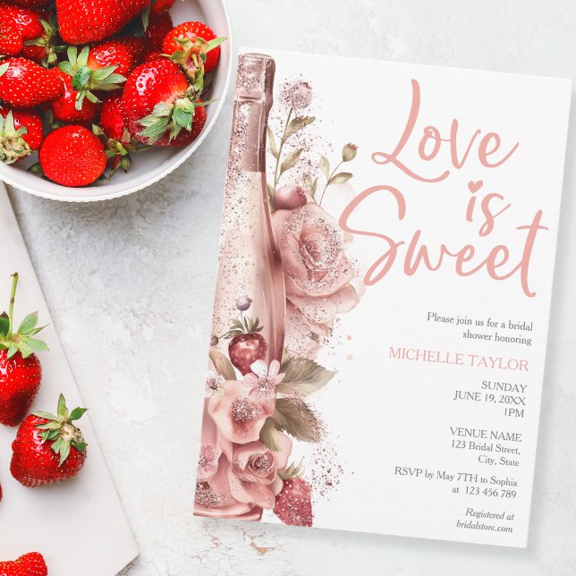 Love is Sweet Summer Boho Blush Pink Invitation (Creator Uploaded)