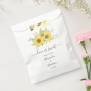 Love is Sweet Sunflower Wedding Sweet Treat Favour Bag