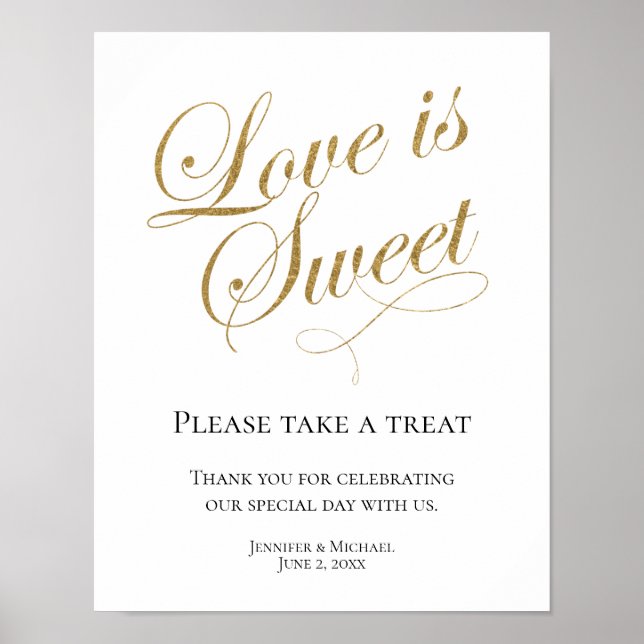 Love is Sweet, Take a Treat Favour Display Poster (Front)