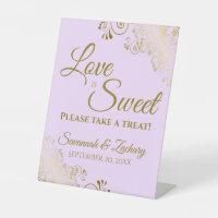 Love is Sweet Take a Treat Gold Lace Lilac Purple