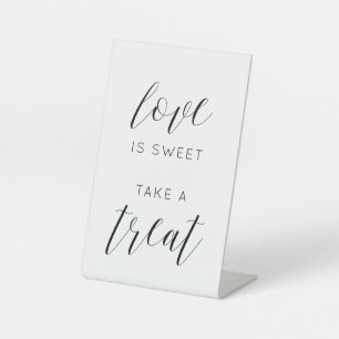 Love Is Sweet, Take a Treat” Rustic Barn Wedding  Pedestal Sign